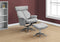 Chairs Recliner Chair - 44" x 47" x 59" Grey, Foam, Metal, Polyester - Swivel Adjustable Headrest Reclining Chair HomeRoots