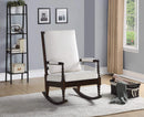 Chairs Rocking Chair - 25" X 33" X 41" Cream Fabric Walnut Wood Upholstered (Seat) Rocking Chair HomeRoots
