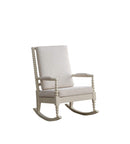 Chairs Rocking Chair - 25" X 33" X 41" Cream Fabric White Wood Upholstered (Seat) Rocking Chair HomeRoots
