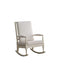 Chairs Rocking Chair - 25" X 33" X 41" Cream Fabric White Wood Upholstered (Seat) Rocking Chair HomeRoots