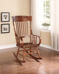 Chairs Rocking Chair - 25" X 33" X 45" Tobacco Rubber Wood Rocking Chair HomeRoots