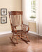 Chairs Rocking Chair - 25" X 33" X 45" Tobacco Rubber Wood Rocking Chair HomeRoots