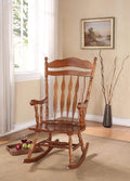 Chairs Rocking Chair - 25" X 33" X 48" Dark Walnut Rubber Wood Rocking Chair HomeRoots