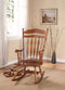 Chairs Rocking Chair - 25" X 33" X 48" Dark Walnut Rubber Wood Rocking Chair HomeRoots