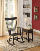 Chairs Rocking Chair - 33" X 25" X 45" Black Wood Rocking Chair HomeRoots