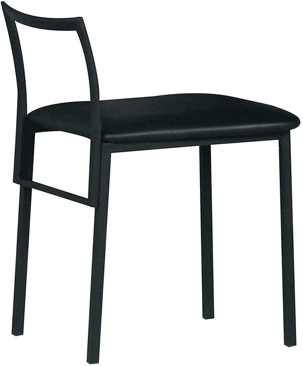 Chairs Sitting Chair - 17" X 19" X 26" Black Simple Upholstered Chair HomeRoots