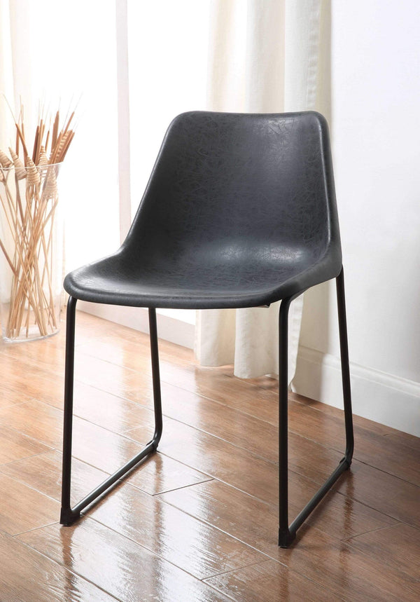 Chairs Sitting Chair - 18" X 21" X 28" Vintage Black & Black Metal Side Chair (Set-2) HomeRoots