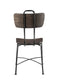 Chairs Sitting Chair - 21" X 18" X 37" Walnut Black Metal Wood Side Chair (Set of 2) HomeRoots