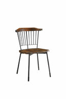 Chairs Sitting Chair - 21" X 19" X 32" Black Brown Oak Wood Metal Side Chair (Set-2) HomeRoots