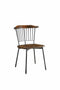 Chairs Sitting Chair - 21" X 19" X 32" Black Brown Oak Wood Metal Side Chair (Set-2) HomeRoots