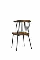 Chairs Sitting Chair - 21" X 19" X 32" Black Brown Oak Wood Metal Side Chair (Set-2) HomeRoots