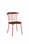Chairs Sitting Chair - 21" X 19" X 32" Red Brown Oak Wood Metal Side Chair (Set-2) HomeRoots