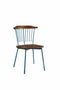 Chairs Sitting Chair - 21" X 19" X 32" Teal Brown Oak Wood Metal Side Chair (Set-2) HomeRoots