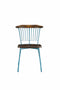 Chairs Sitting Chair - 21" X 19" X 32" Teal Brown Oak Wood Metal Side Chair (Set-2) HomeRoots