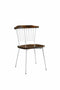 Chairs Sitting Chair - 21" X 19" X 32" White Brown Oak Wood Metal Side Chair (Set-2) HomeRoots