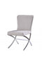 Chairs Sitting Chair - 24" X 19" X 35" Velvet Chrome Metal Upholstered (Seat) Side Chair (Set-2) HomeRoots