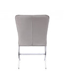 Chairs Sitting Chair - 24" X 19" X 35" Velvet Chrome Metal Upholstered (Seat) Side Chair (Set-2) HomeRoots