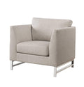 Chairs Sitting Chair - 35" X 38" X 36" Beige Linen Upholstery Metal Leg Chair HomeRoots