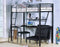 Chairs Sitting Chair - 75" X 28" X 11" Silver And Black Metal Tube Futon Adjustable Chair HomeRoots