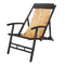 Chairs Sling Chair - 24" X 45" X 27'.5" Black/Natural Bamboo Folding Sling Chair HomeRoots