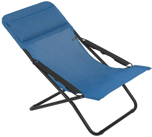 Chairs Sling Chair - Folding Sling Chair - Black Steel Frame - Outremer Fabric HomeRoots