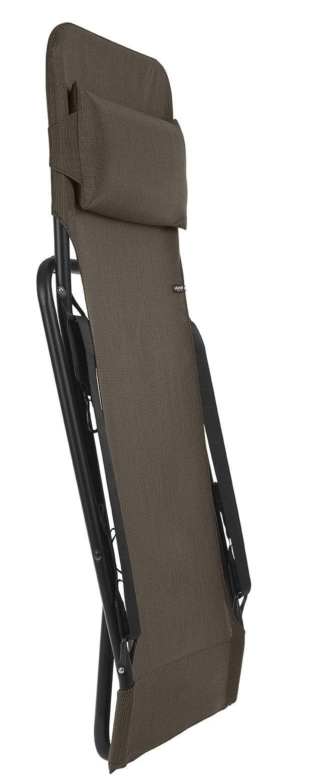 Chairs Sling Chair - Folding Sling Chair - Black Steel Frame - Wood Fabric HomeRoots