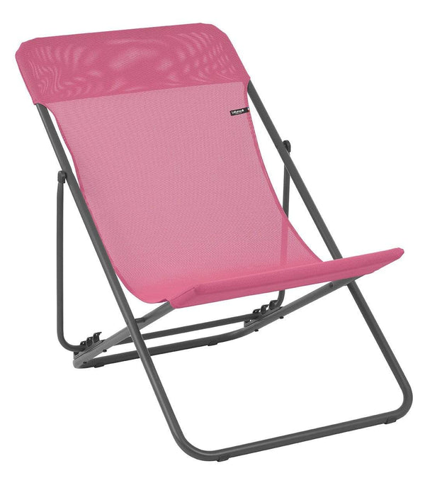 Chairs Sling Chair - Folding Sling Chair - Set of 2 - Basalt Steel Frame - Begonia Fabric HomeRoots
