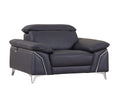Chairs Stress less Chair - 31" Fashionable Navy Leather Chair HomeRoots