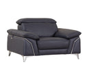 Chairs Stress less Chair - 31" Fashionable Navy Leather Chair HomeRoots