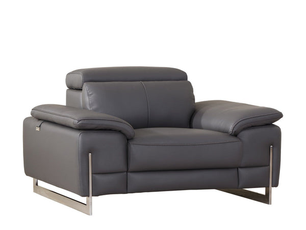 Chairs Stress less Chair - 31" Tasteful Dark Grey Leather Chair HomeRoots