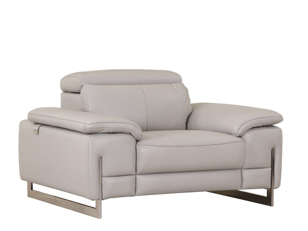Chairs Stress less Chair - 31" Tasteful Light Grey Leather Chair HomeRoots