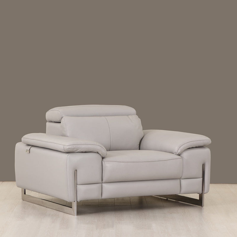 Chairs Stress less Chair - 31" Tasteful Light Grey Leather Chair HomeRoots