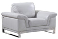 Chairs Stress less Chair - 32" Lovely Light Grey Leather Chair HomeRoots