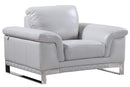 Chairs Stress less Chair - 32" Lovely Light Grey Leather Chair HomeRoots