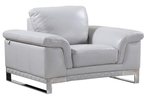 Chairs Stress less Chair - 32" Lovely Light Grey Leather Chair HomeRoots