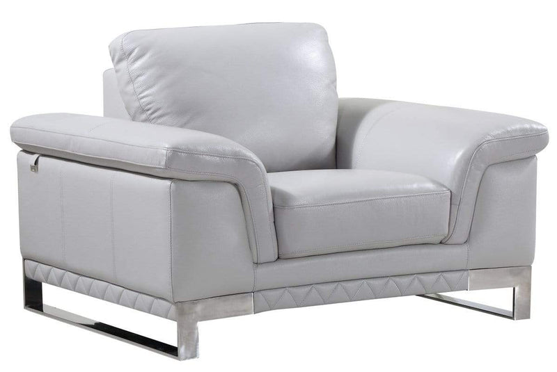 Chairs Stress less Chair - 32" Lovely Light Grey Leather Chair HomeRoots