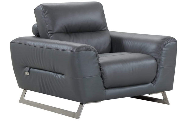 Chairs Stress less Chair - 34" Lovely Dark Grey Leather Chair HomeRoots