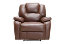 Chairs Stress less Chair - 40" Contemporary Brown Leather Power Reclining Chair HomeRoots