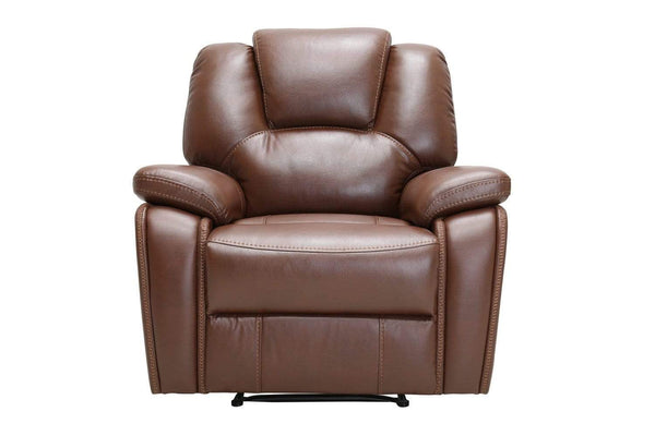 Chairs Stress less Chair - 40" Contemporary Brown Leather Power Reclining Chair HomeRoots