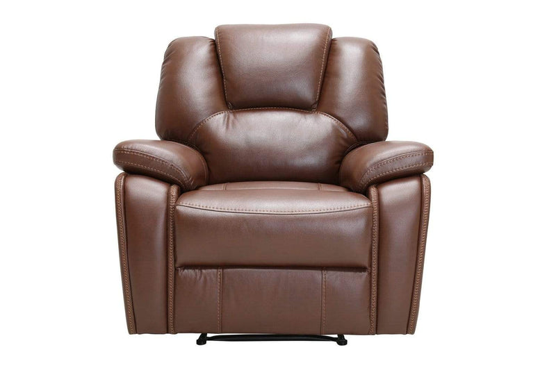 Chairs Stress less Chair - 40" Contemporary Brown Leather Power Reclining Chair HomeRoots