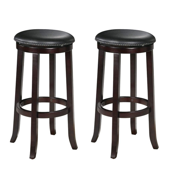 Chairs Swivel Chairs - 18" X 18" X 29" 2pc Espresso Swivel Bar Chair HomeRoots