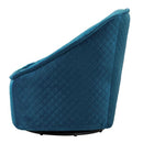 Chairs Swivel Chairs - 34.3" X 33.5" X 33.7" Aquamarine Velvet Swivel Chair HomeRoots