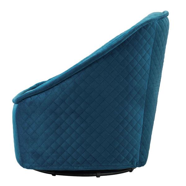 Chairs Swivel Chairs - 34.3" X 33.5" X 33.7" Aquamarine Velvet Swivel Chair HomeRoots