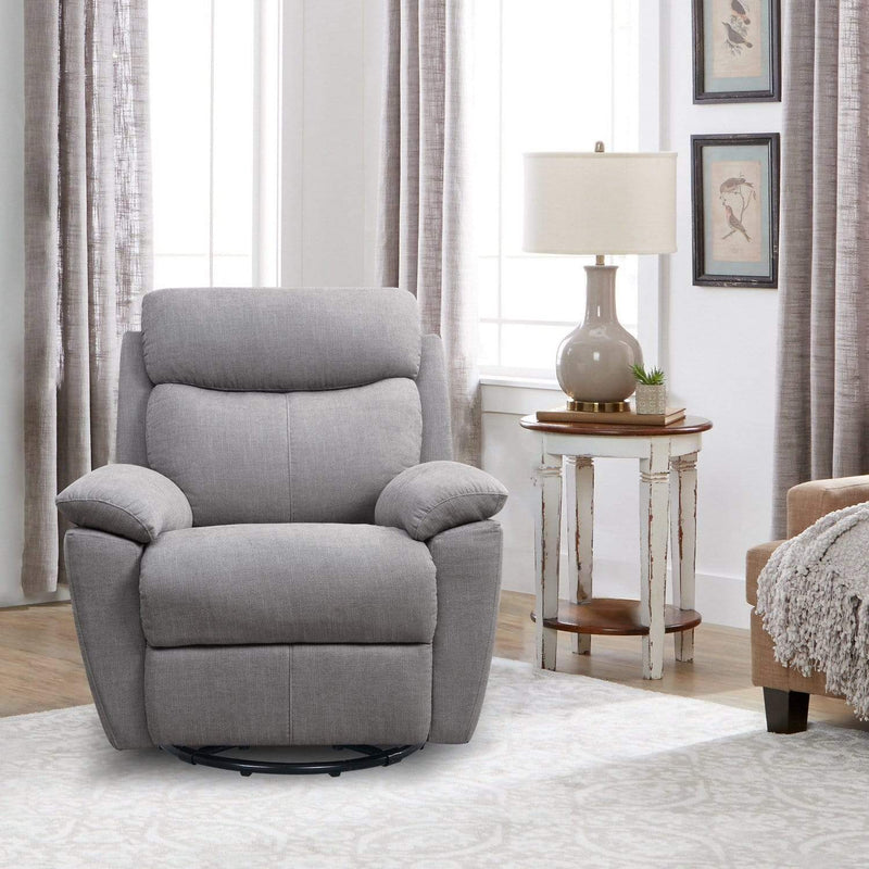 Chairs Swivel Recliner Chairs - 35'.43" X 39'.37" X 39'.8" Light Grey Fabric Glider & Swivel Power Recliner with USB port HomeRoots