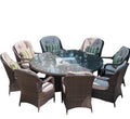 Chairs Table and Chair Set - 324'.91" X 27'.56" X 72'.93" Brown Round Outdoor Gas Fir Pit Table With Chairs HomeRoots
