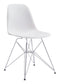 Chairs White Accent Chair - 18.5" x 22" x 32.3" White, Polypropylene, Chromed Steel, Dining Chair HomeRoots