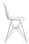 Chairs White Accent Chair - 18.5" x 22" x 32.3" White, Polypropylene, Chromed Steel, Dining Chair HomeRoots