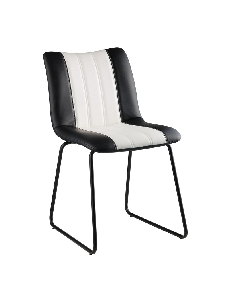 Chairs White Accent Chair - 18" X 23" X 33" Black And White Leatherette Accent Chair HomeRoots
