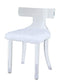 Chairs White Accent Chair - 20" X 18" X 31" White Fur And Clear Acrylic Accent Chair HomeRoots