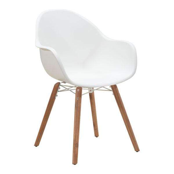 Chairs White Accent Chair - 22.8" X 24" X 34" 4 Pcs White Polypropylene Dining Chair HomeRoots